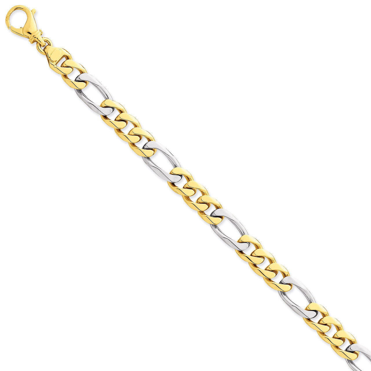 9mm Polished Fancy Link Chain 22 Inch 14k Two-Tone Gold LK490-22, MPN: LK490-22, 191101652530