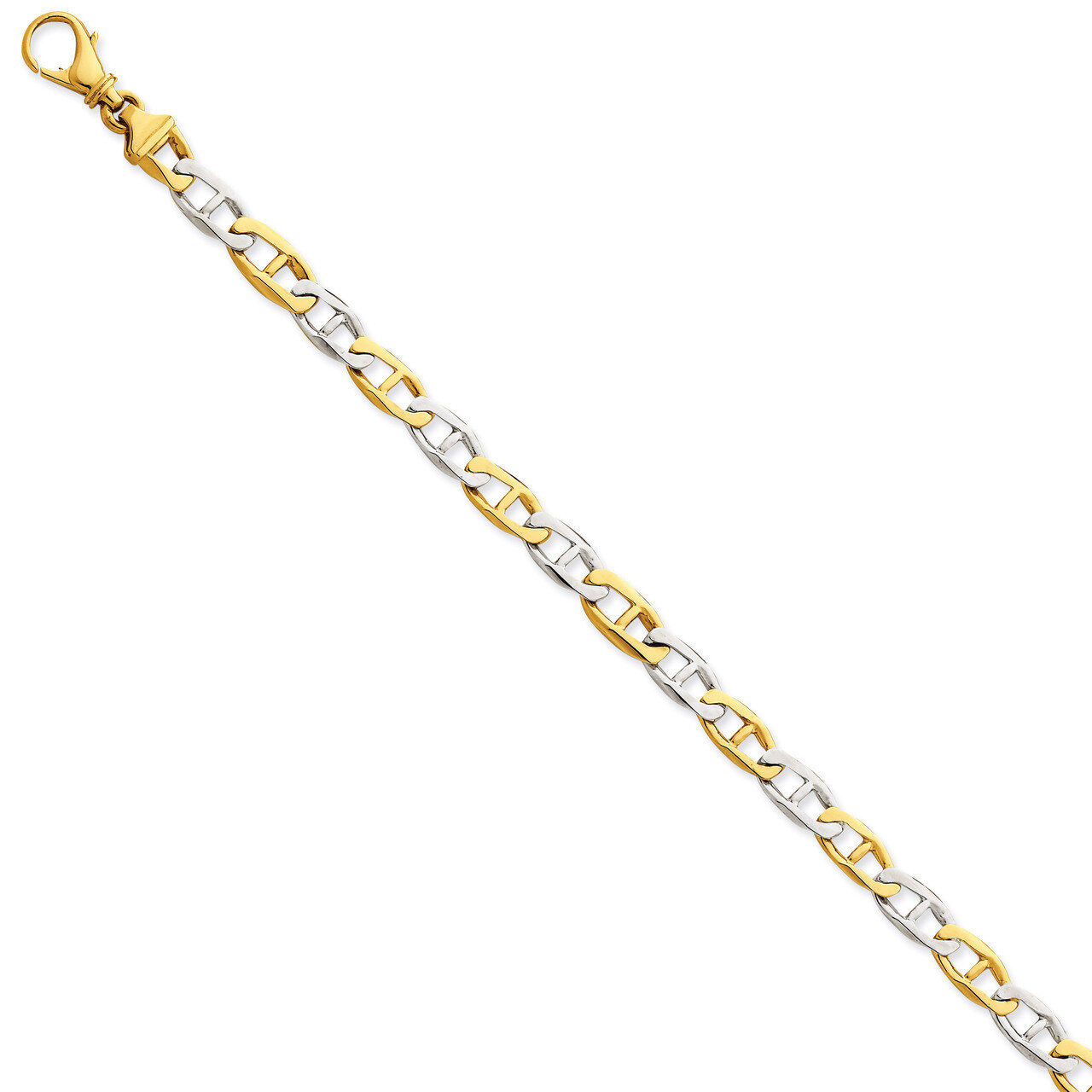 6.2mm Polished Fancy Link Bracelet 8.25 Inch 14k Two-Tone Gold LK504-8.25