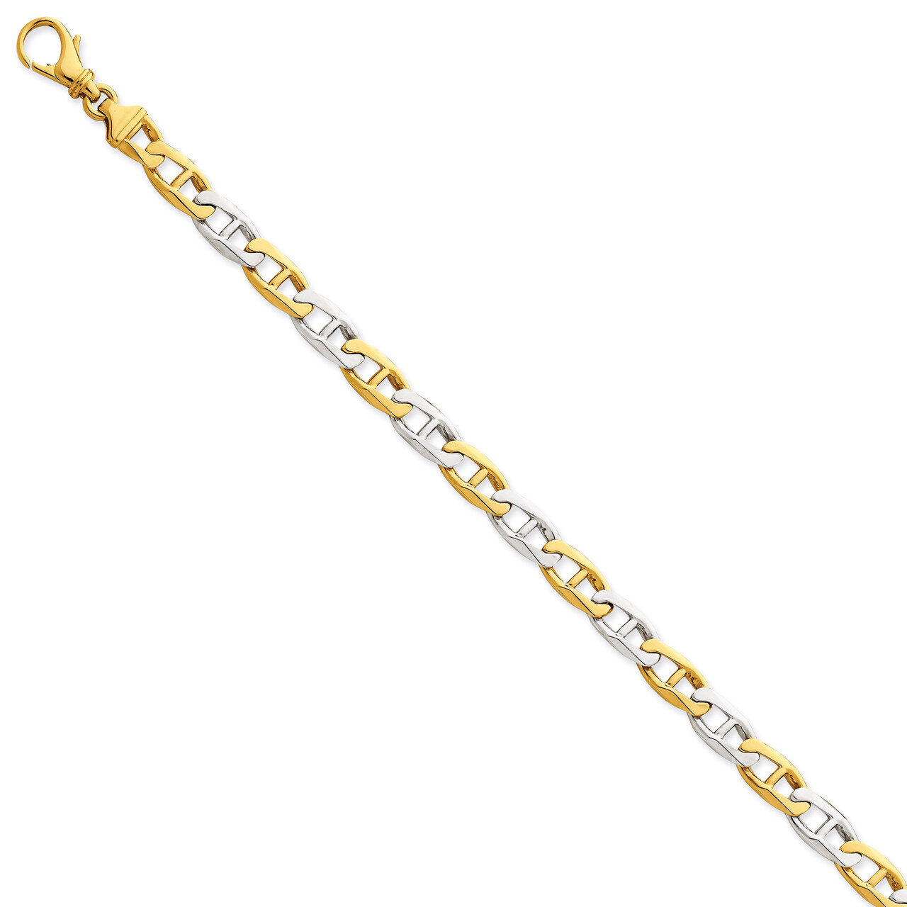 6.5mm Polished Fancy Link Chain 7.25 Inch 14k Two-Tone Gold LK505-7.25