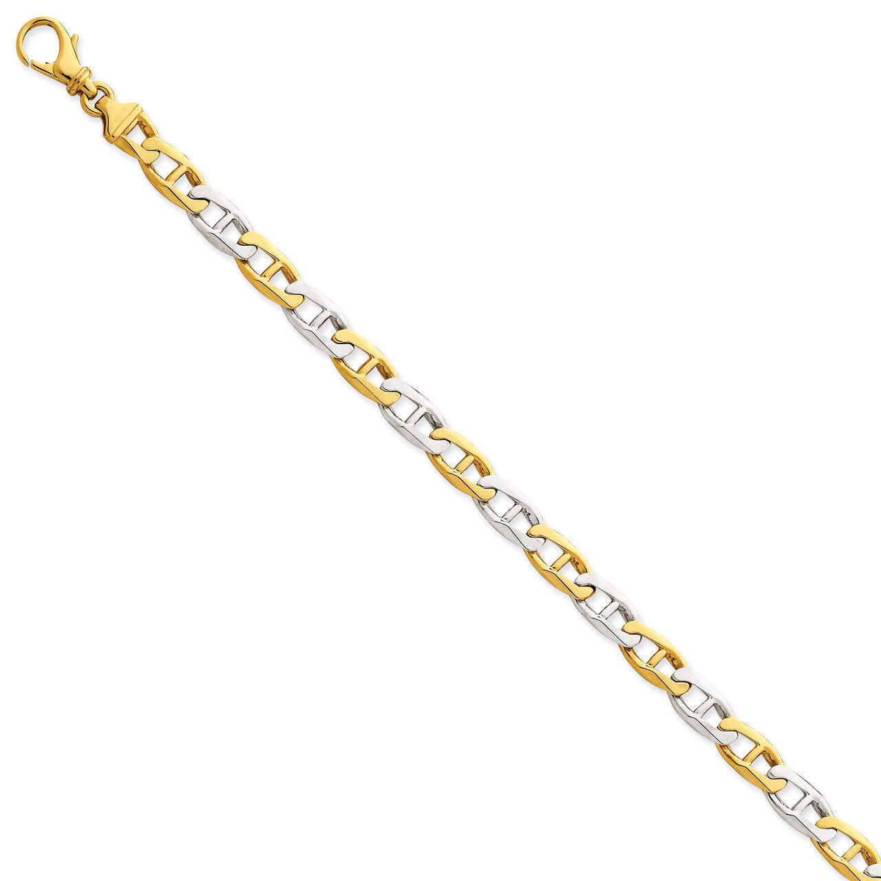 6.5mm Polished Fancy Link Bracelet 8.25 Inch 14k Two-Tone Gold LK505-8.25, MPN: LK505-8.25, 8839573…