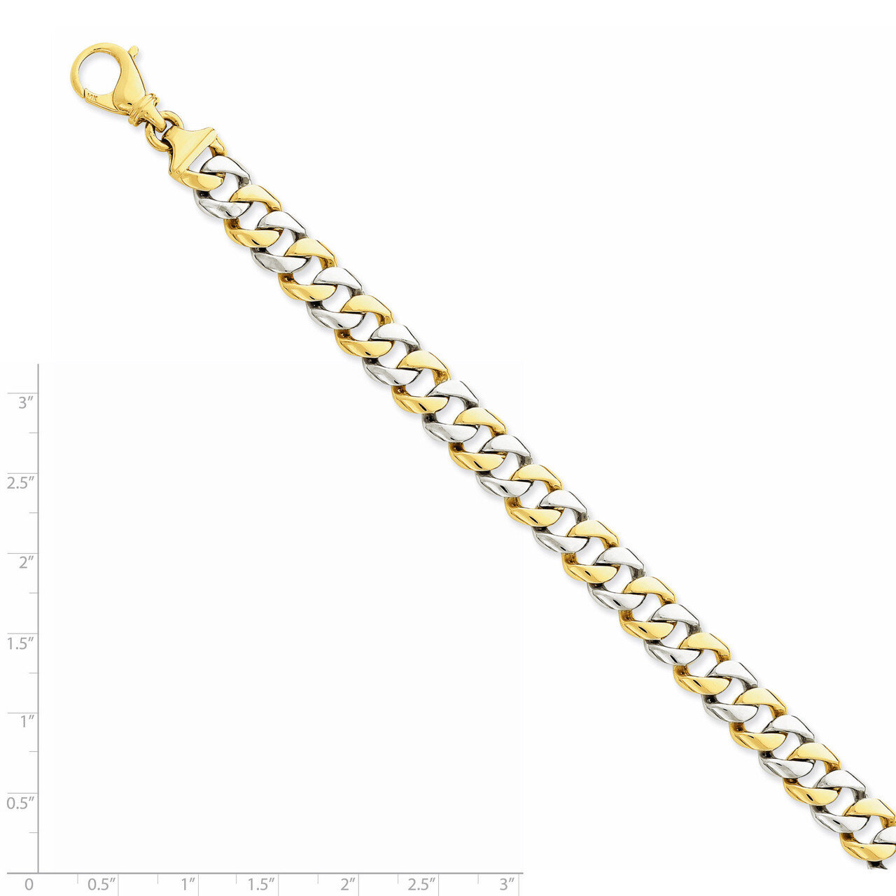 9.6mm Polished Fancy Link Chain 22 Inch 14k Two-Tone Gold LK512-22, MPN: LK512-22, 191101652790