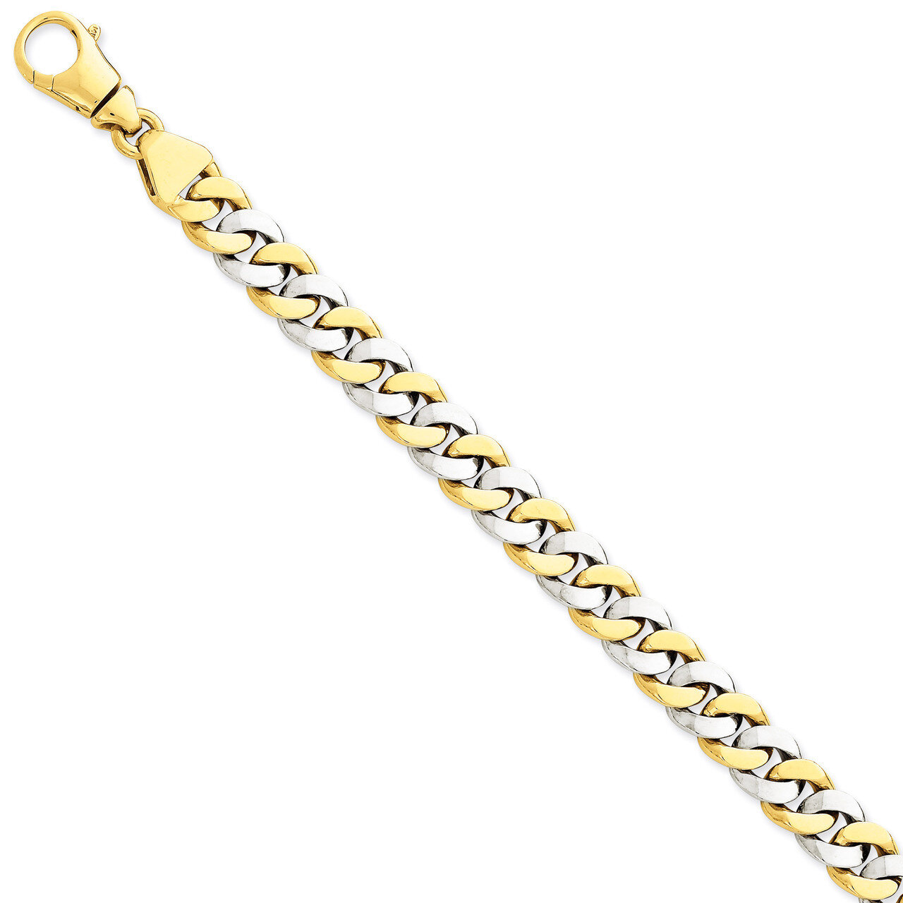 10.1mm Polished Fancy Link Chain 22 Inch 14k Two-Tone Gold LK514-22, MPN: LK514-22, 191101652837