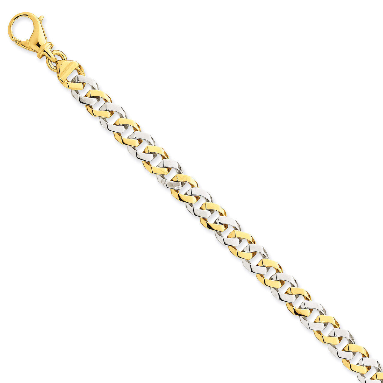 7.85mm Polished Fancy Link Chain 18 Inch 14k Two-Tone Gold LK515-18