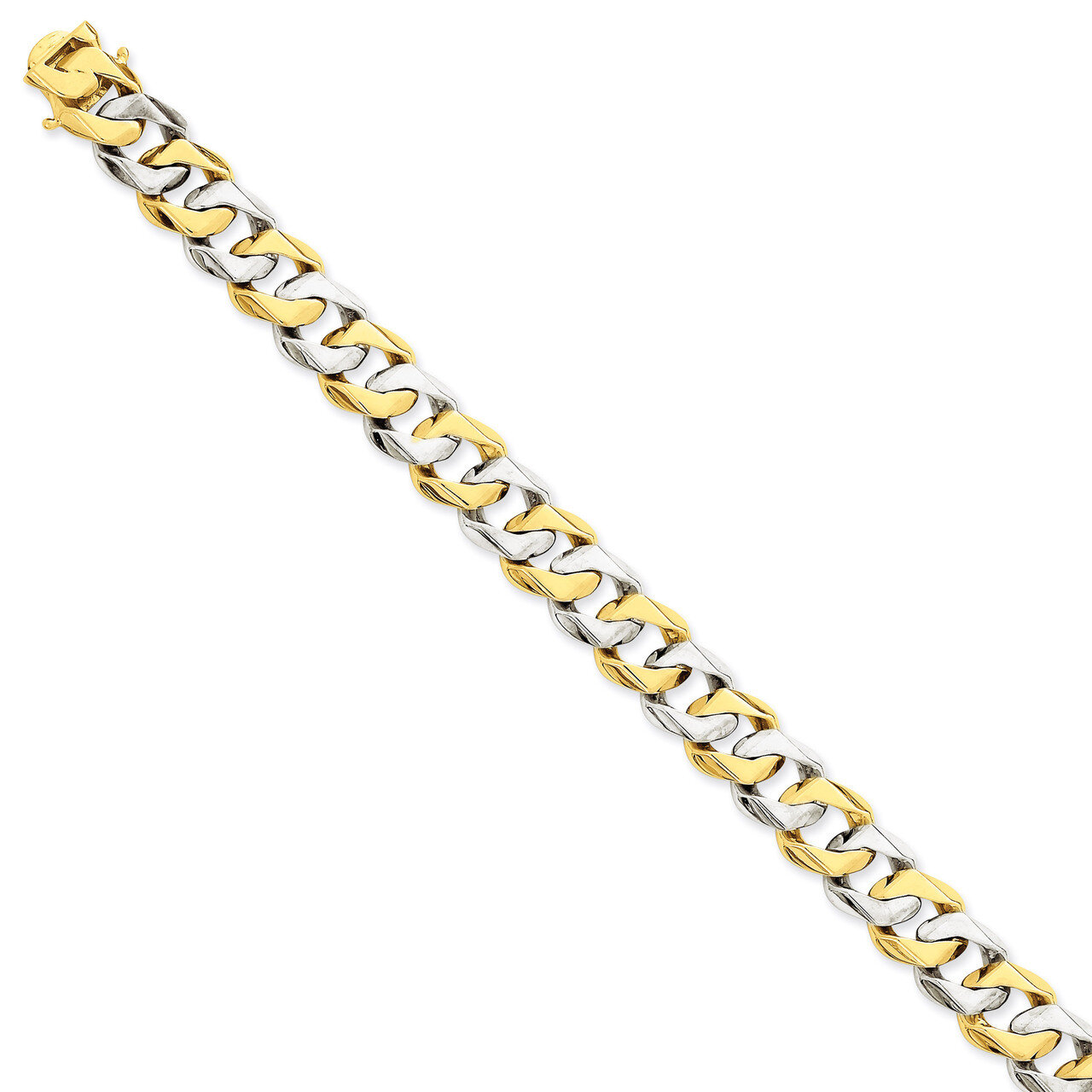 11.35mm Polished Fancy Link Bracelet 8.5 Inch 14k Two-Tone Gold LK520-8.5