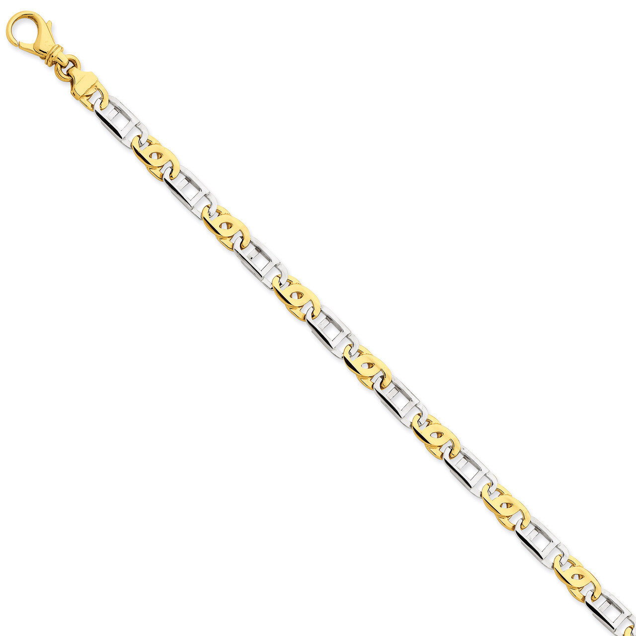 5.8mm Polished Fancy Link Chain 18 Inch 14k Two-Tone Gold LK522-18