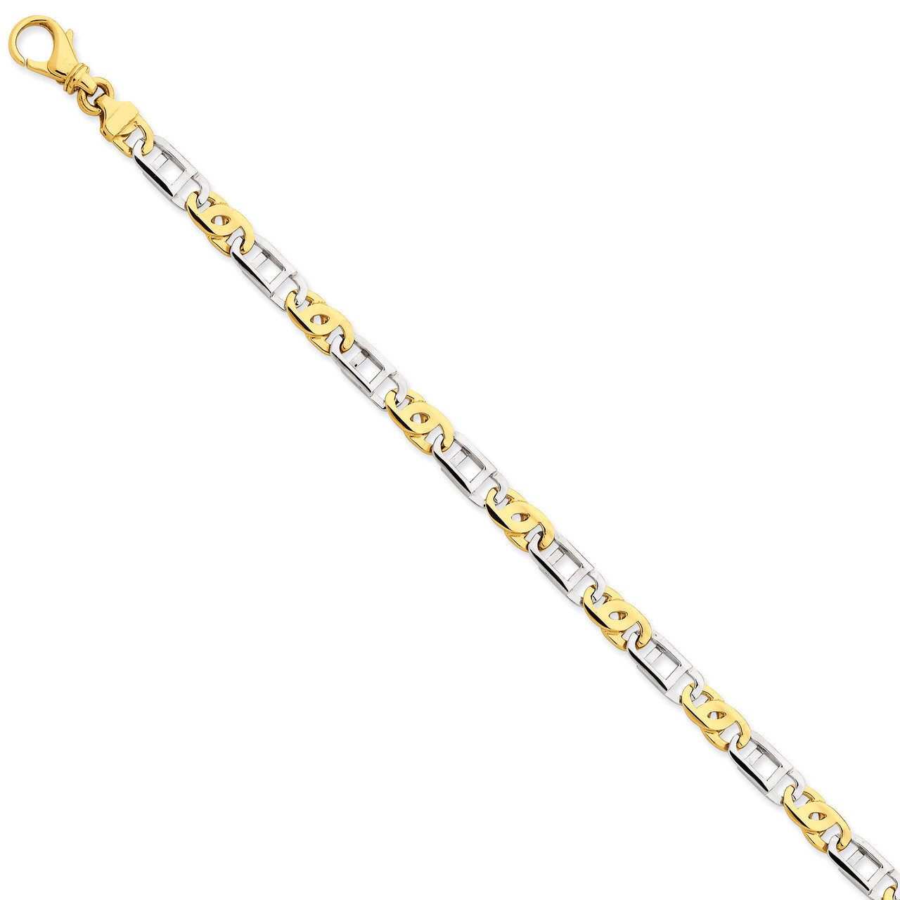 5.8mm Polished Fancy Link Chain 24 Inch 14k Two-Tone Gold LK522-24, MPN: LK522-24, 191101653032