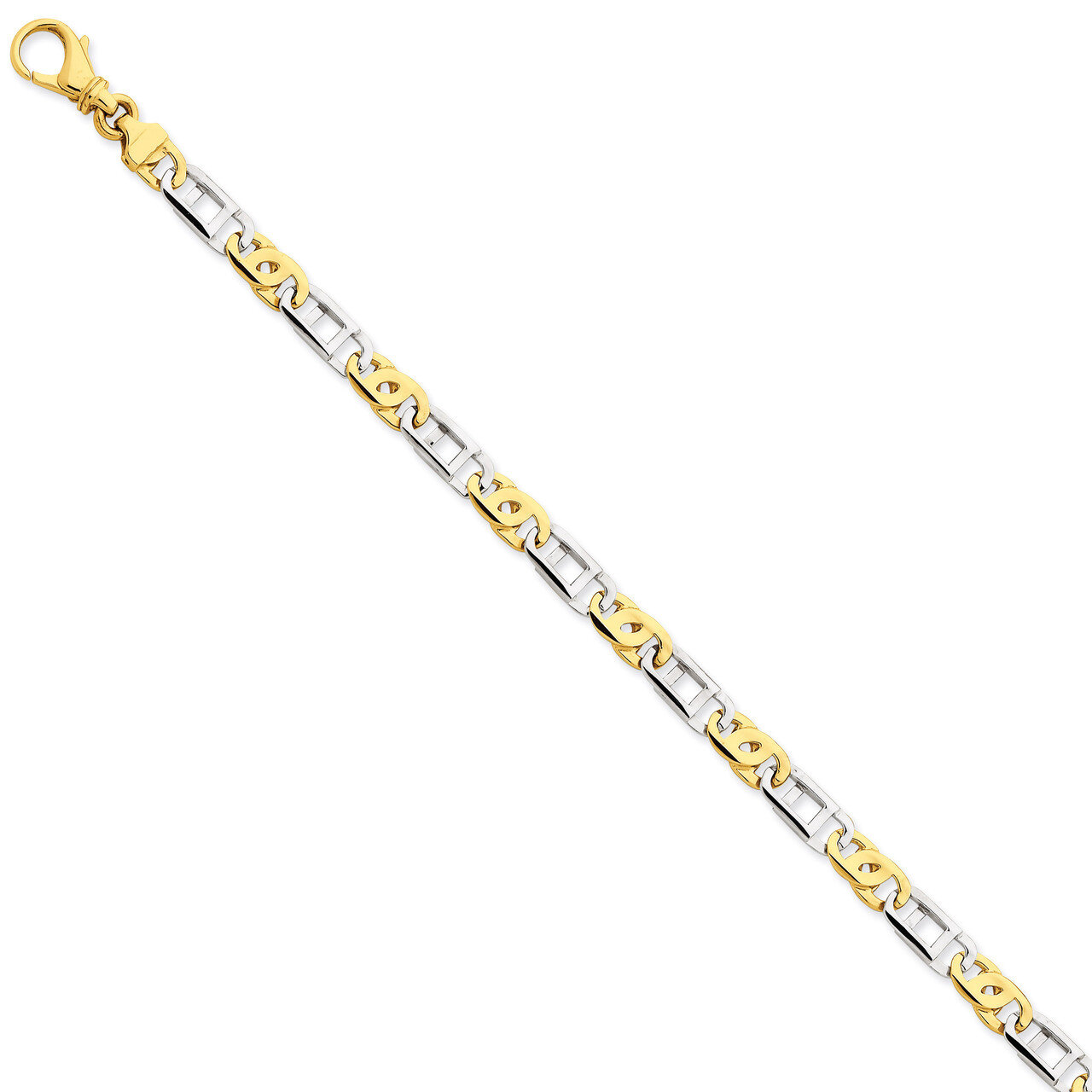 5.8mm Polished Fancy Link Bracelet 8.5 Inch 14k Two-Tone Gold LK522-8.5, MPN: LK522-8.5, 8867749894…