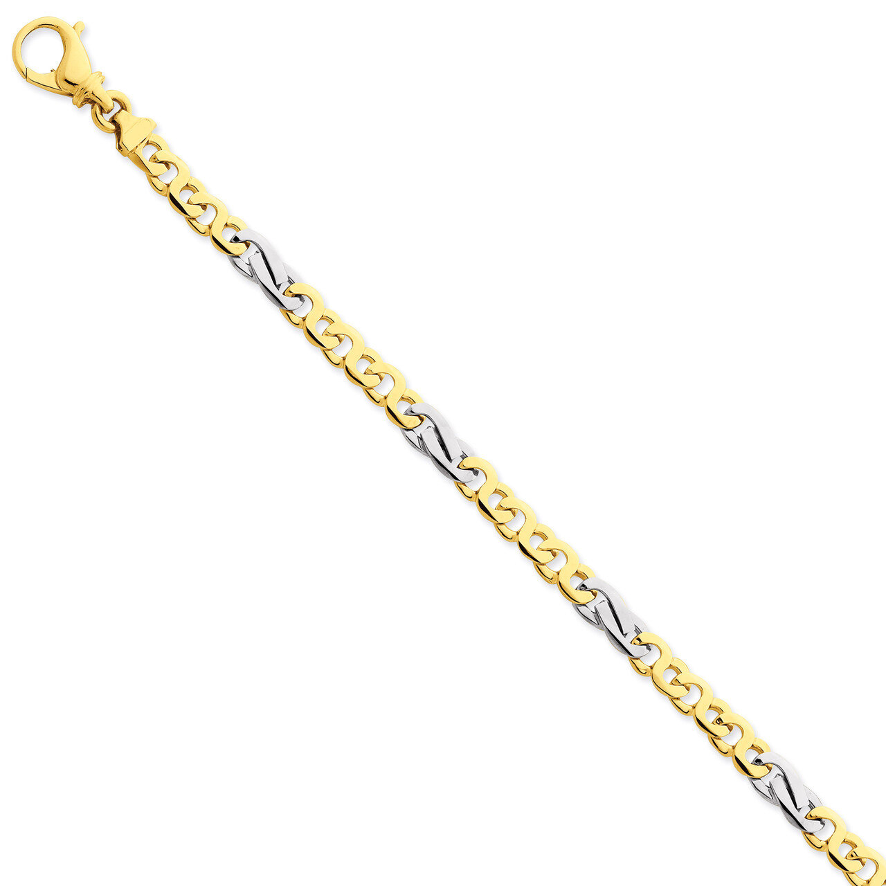 6.2mm Polished Fancy Link Chain 20 Inch 14k Two-Tone Gold LK523-20