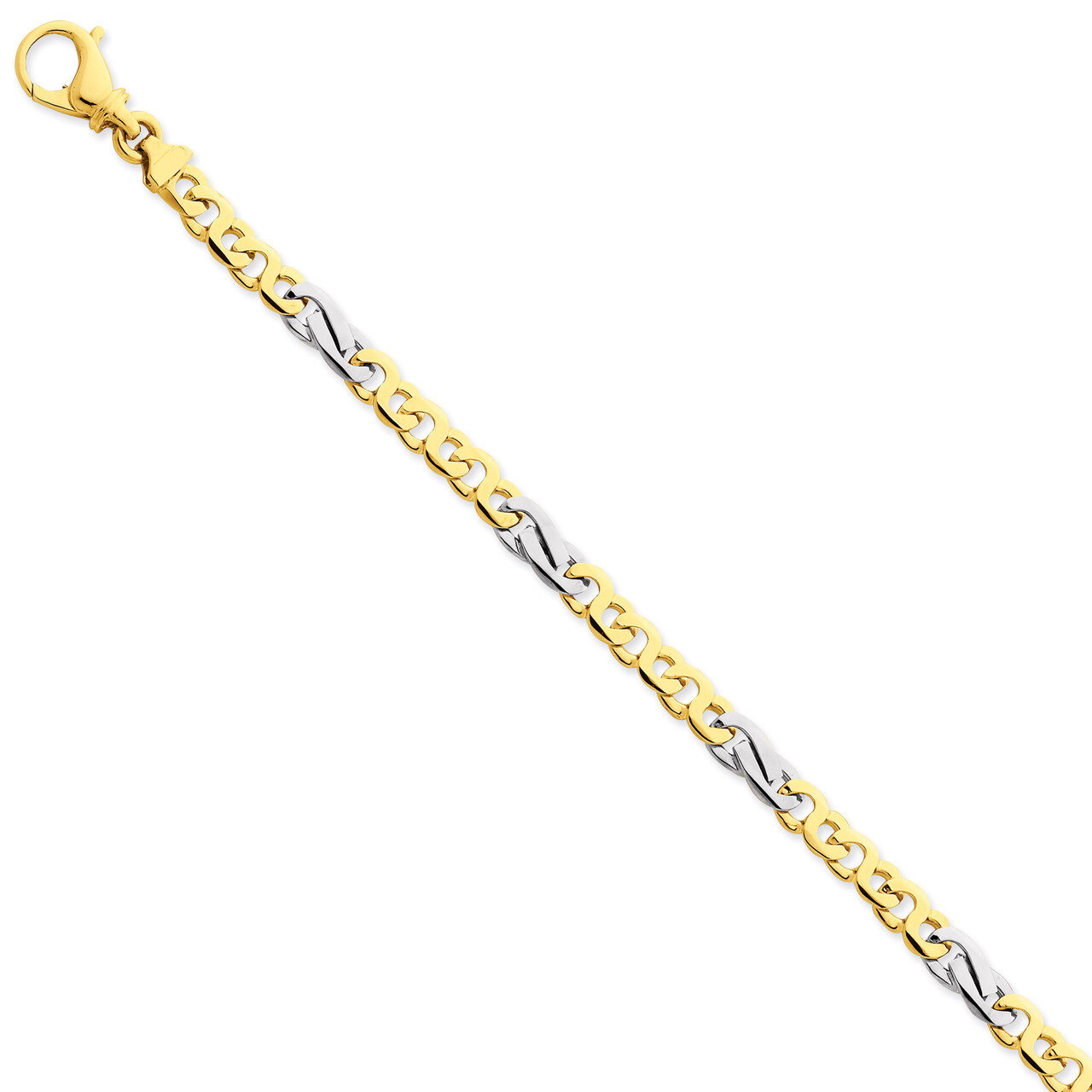 6.2mm Polished Fancy Link Bracelet 8 Inch 14k Two-Tone Gold LK523-8, MPN: LK523-8, 883957596983