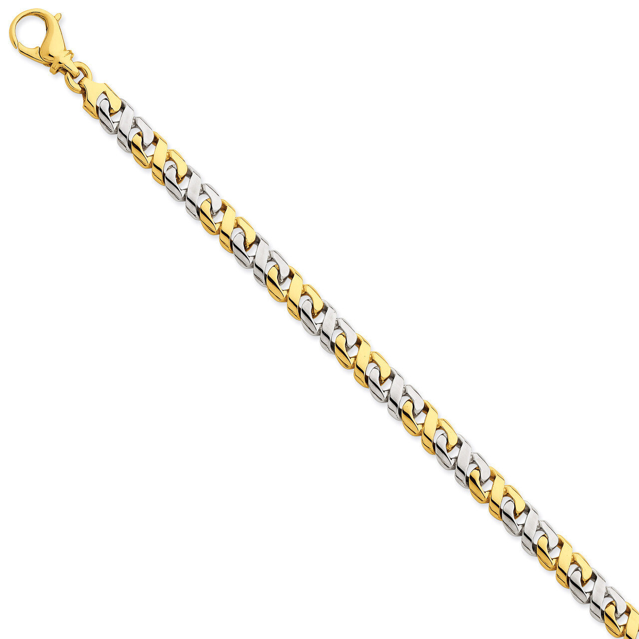 7.25mm Polished Fancy Link Chain 20 Inch 14k Two-Tone Gold LK527-20, MPN: LK527-20, 191101653094