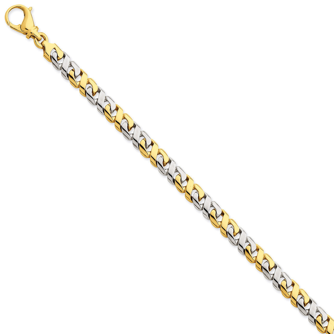 7.25mm Polished Fancy Link Bracelet 8.25 Inch 14k Two-Tone Gold LK527-8.25, MPN: LK527-8.25, 883957…