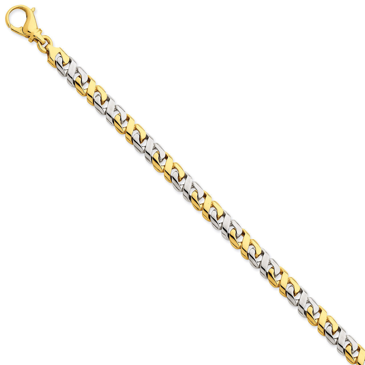 7.25mm Polished Fancy Link Chain 9 Inch 14k Two-Tone Gold LK527-9