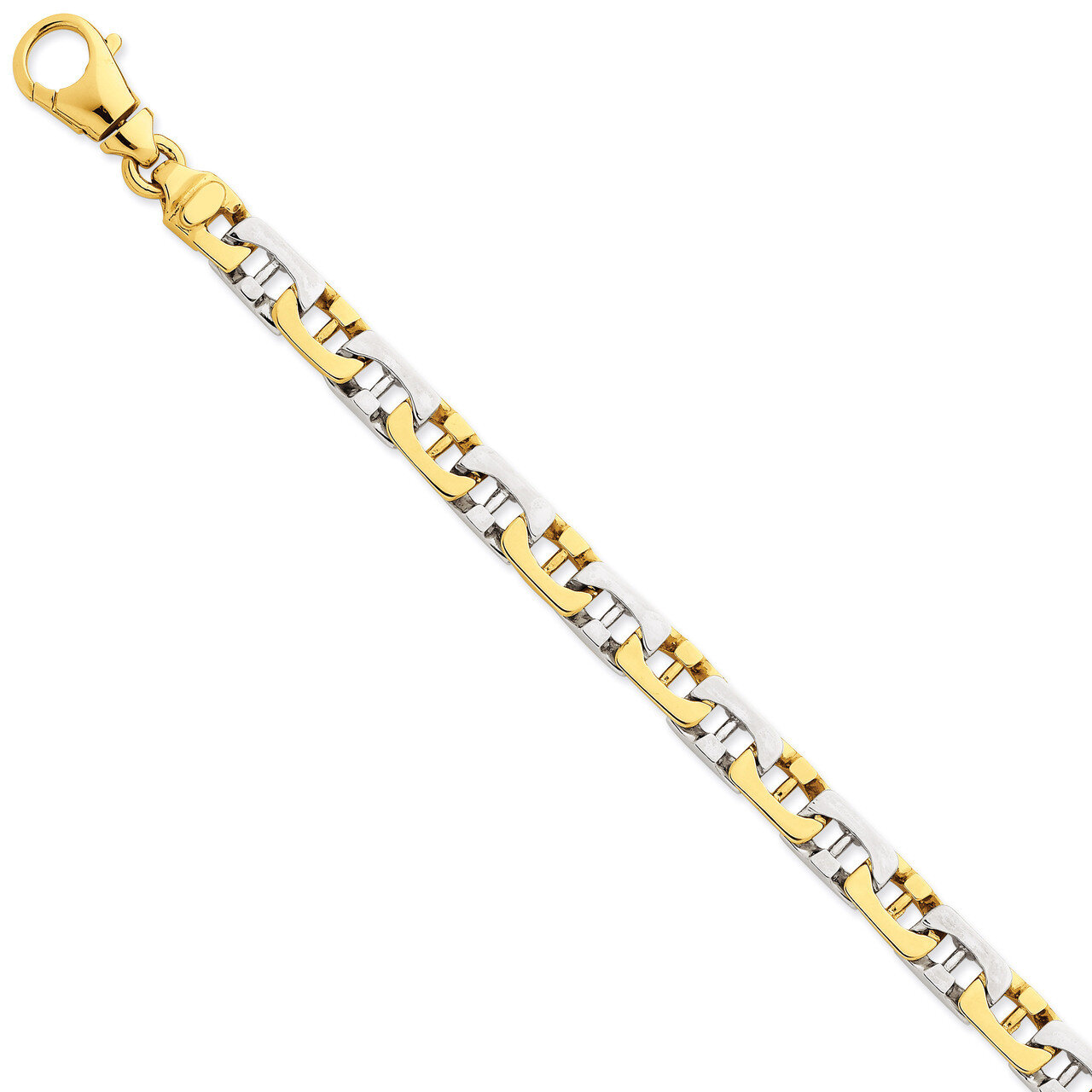 8.5mm Polished Fancy Link Bracelet 8.5 Inch 14k Two-Tone Gold LK530-8.5