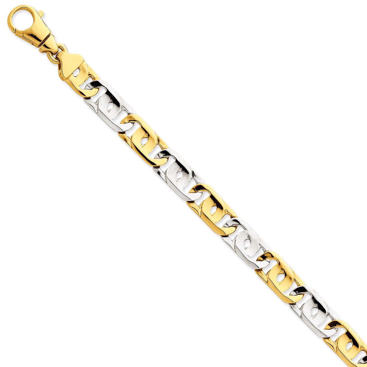 10.2mm Polished Fancy Link Bracelet 8.5 Inch 14k Two-Tone Gold LK533-8.5