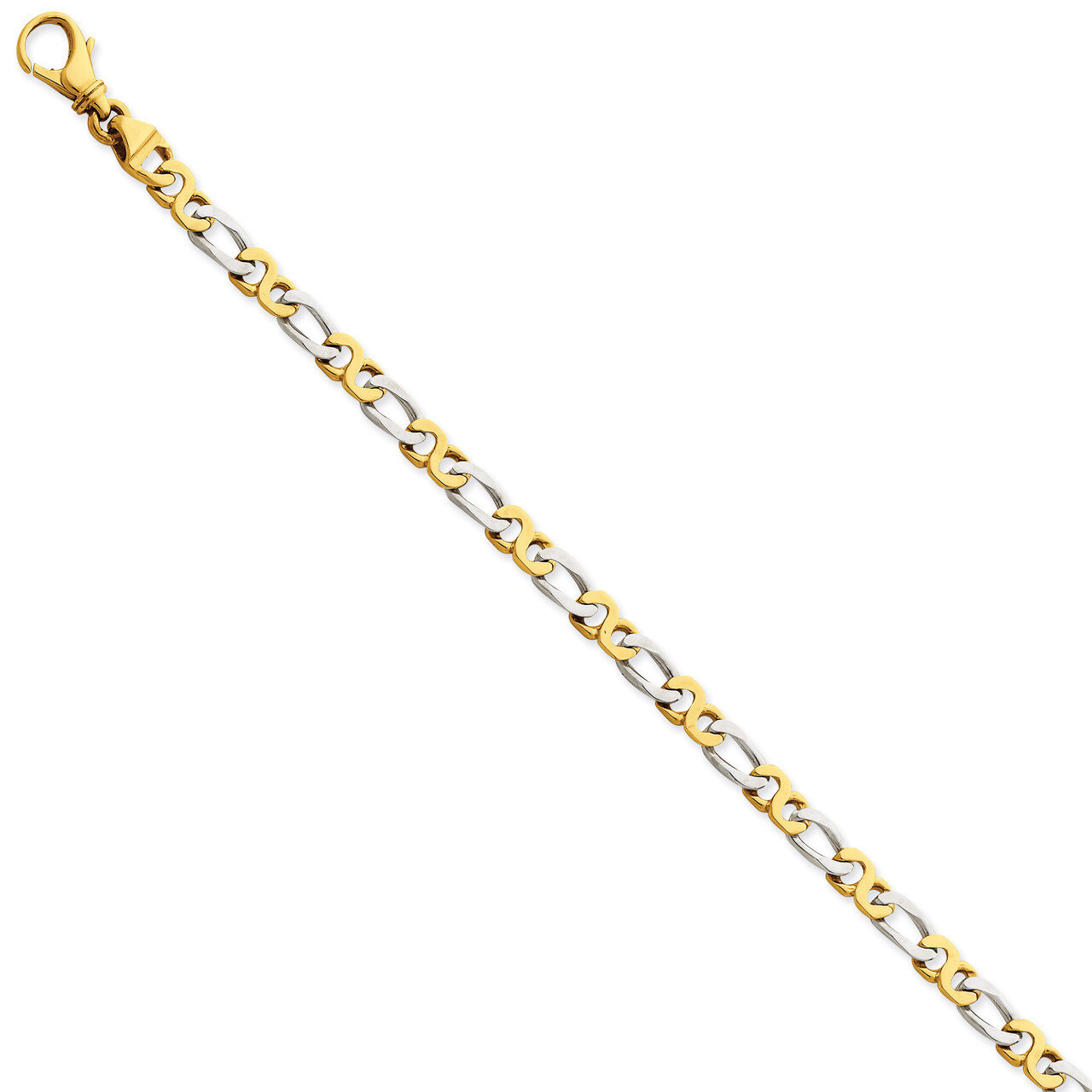 4.8mm Polished Fancy Link Bracelet 8 Inch 14k Two-Tone Gold LK535-8
