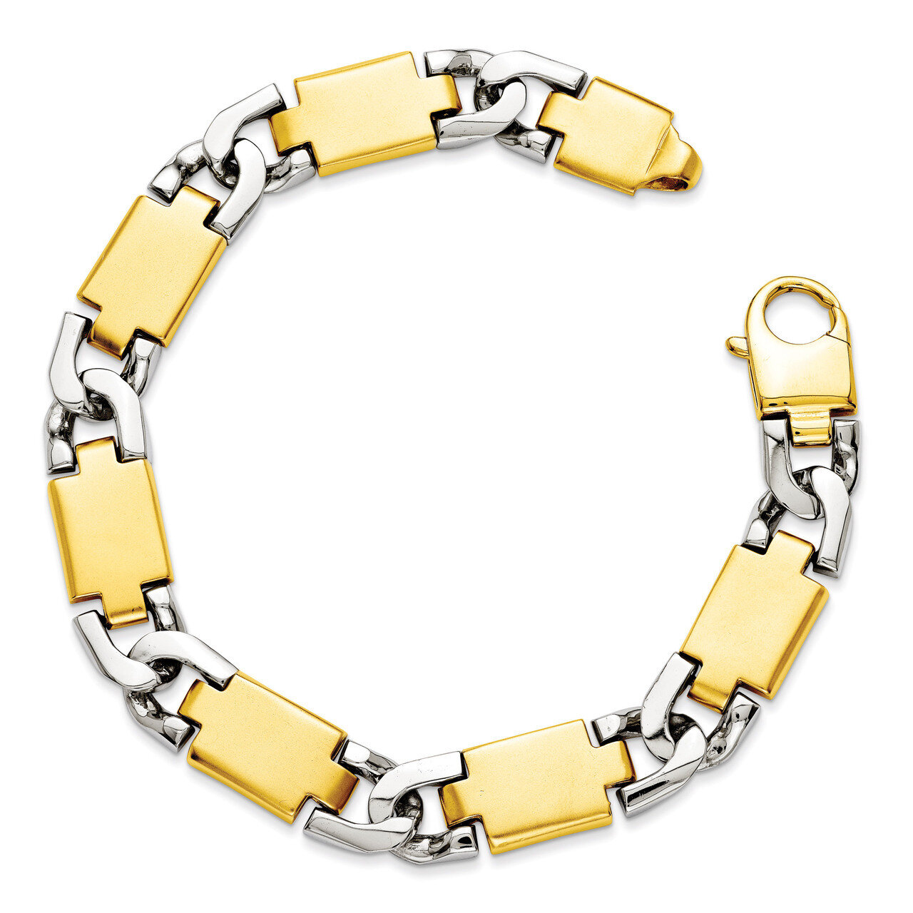 14k Two-tone Polished Gold Fancy Link Bracelet 9 Inch 14k Two-Tone Gold LK543-9