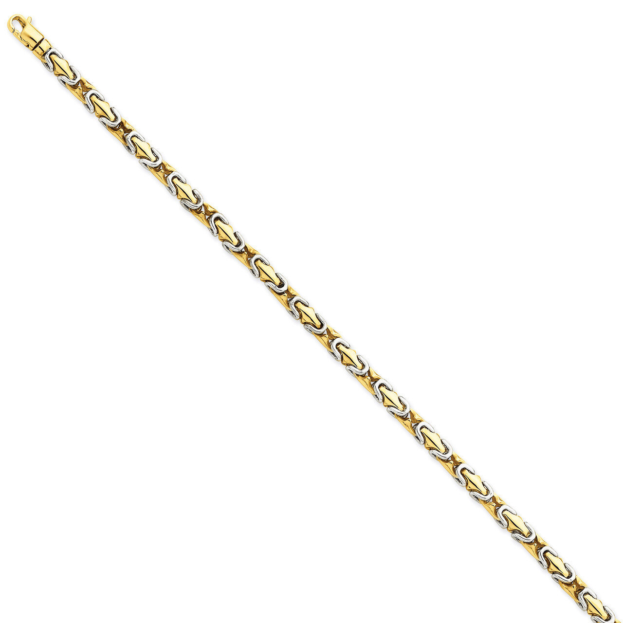4.1mm Polished Fancy Link Chain 24 Inch 14k Two-Tone Gold LK571-24