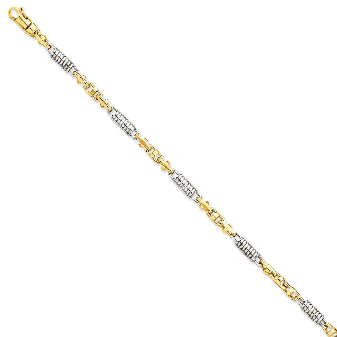 4.8mm Fancy Link Bracelet 8.75 Inch 14k Two-Tone Gold LK573-8.75