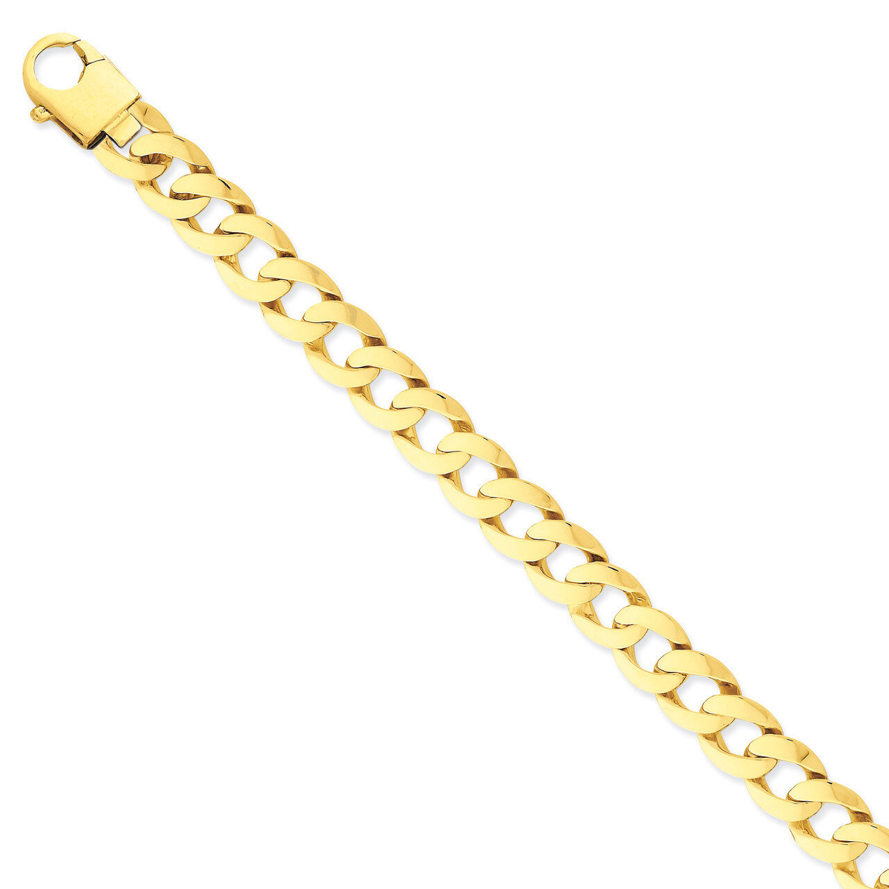 Fancy Curb Link Bracelet 24 Inch 14k Gold Polished LK665-24