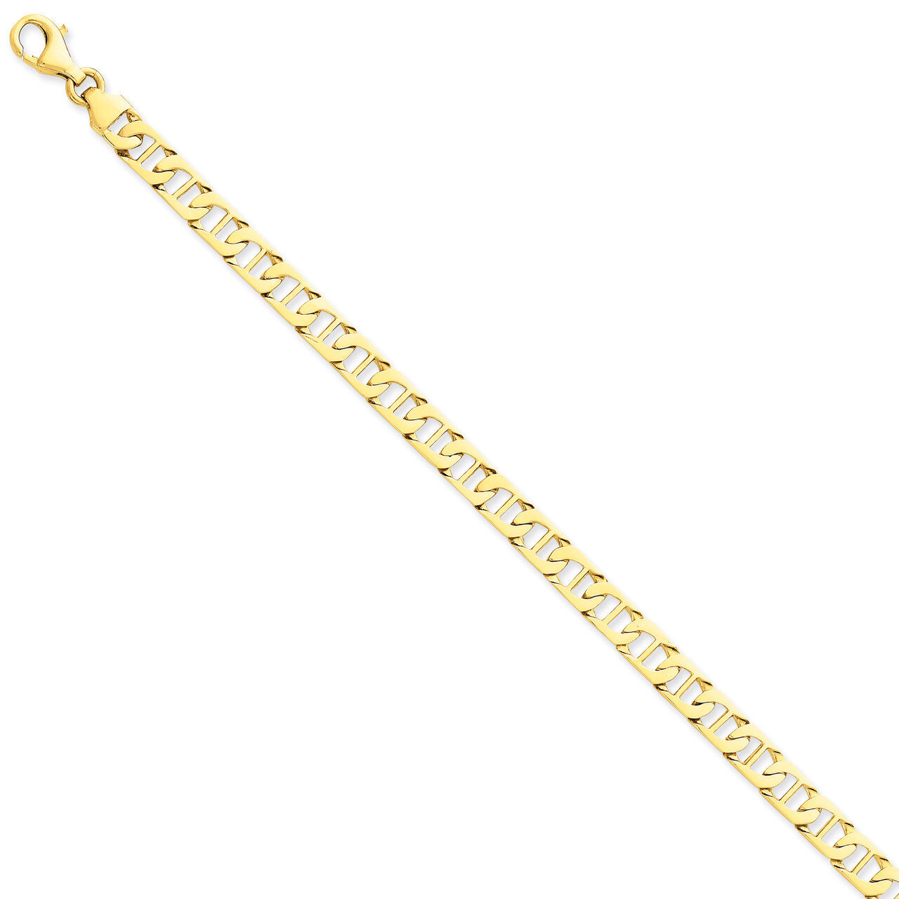 6.25mm Polished Fancy Anchor Link Chain 18 Inch 14k Gold LK678-18