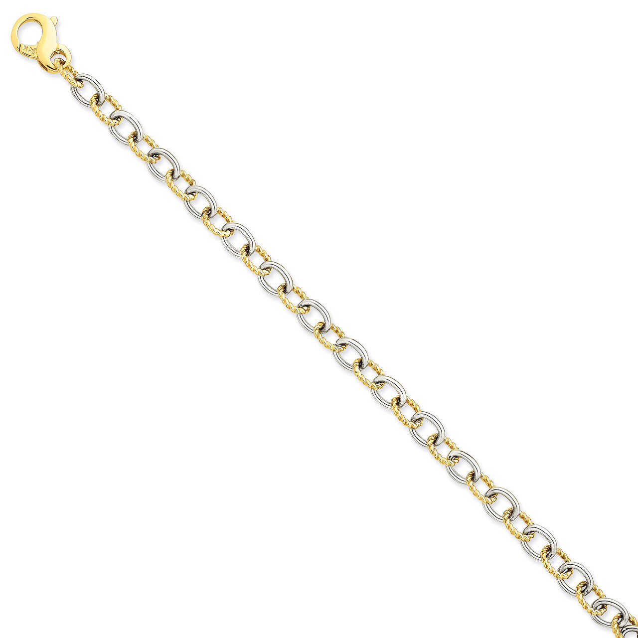 6.5mm Fancy Link Chain 22 Inch 14k Two-Tone Gold LK699-22, MPN: LK699-22, 191101654114