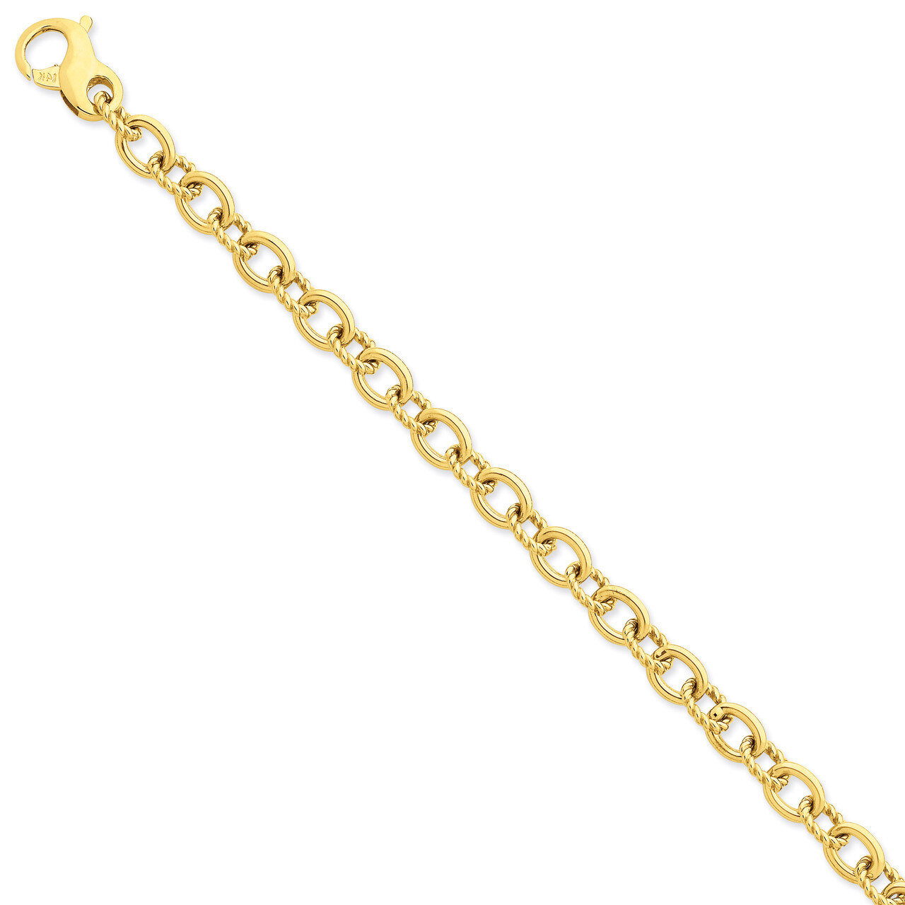 7.5mm Polished Fancy Link Chain 18 Inch 14k Gold LK705-18, MPN: LK705-18, 191101654176