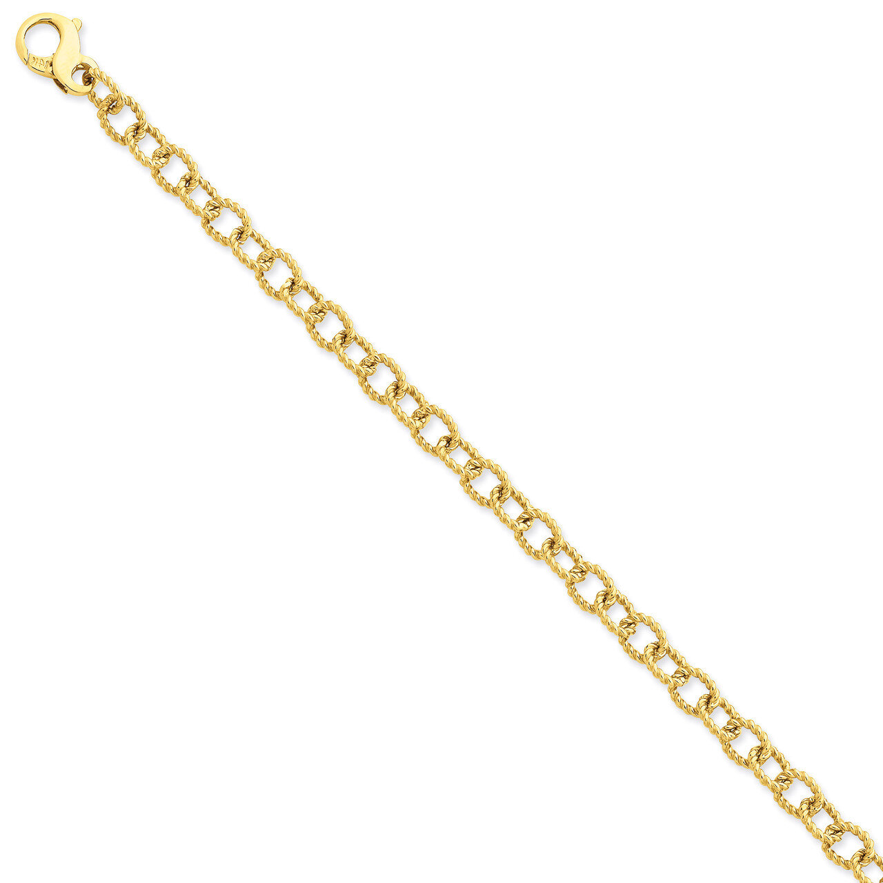 6.5mm Polished Fancy Link Chain 18 Inch 14k Gold LK706-18, MPN: LK706-18, 191101654213