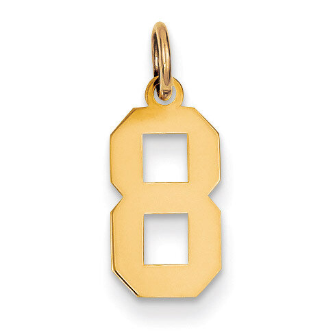 Small Polished Number 8 Charm 14k Gold LS08, MPN: LS08, 886774102313