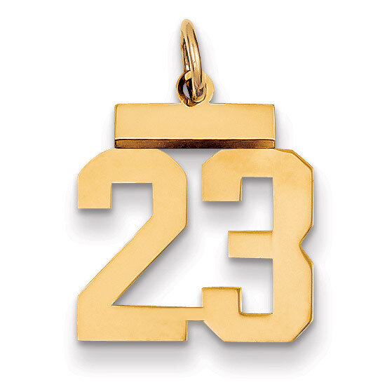 Small Polished Number 23 Charm 14k Gold LS23, MPN: LS23, 883957033426