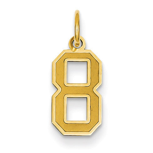 Small Satin Number 8 Charm 14k Gold LSS08, MPN: LSS08, 886774102511