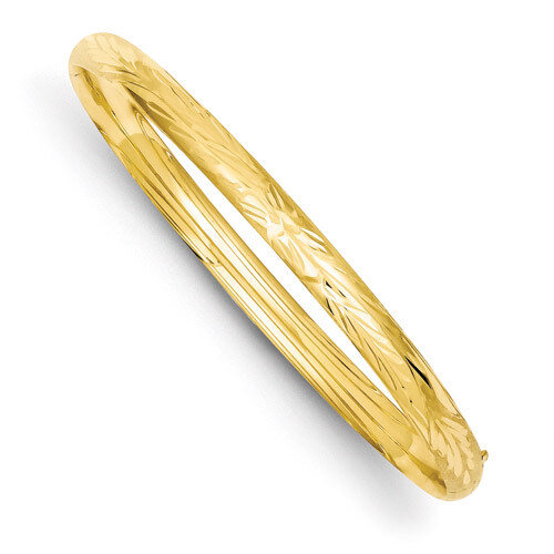 3/16 Laser Cut Hinged Bangle Bracelet 14k Gold LZ3/16