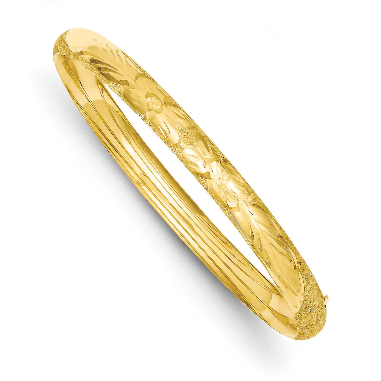 4/16 Laser Cut Hinged Bangle Bracelet 14k Gold LZ4/16, MPN: LZ4/16, 886774102559