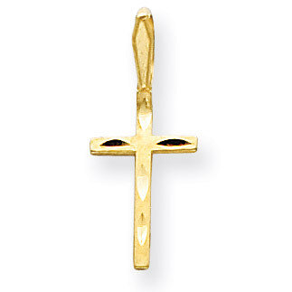 Satin & Diamond-cut Cross Pendant 14k Gold M1344