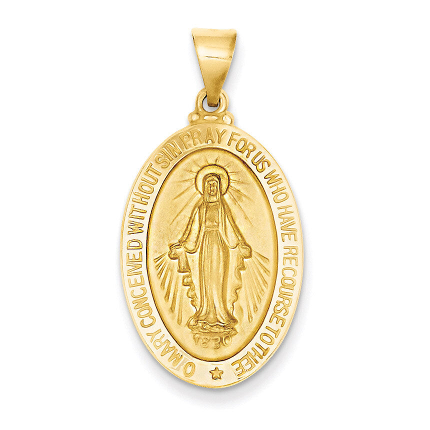 Miraculous Medal Oval Pendant 14k Gold M1434