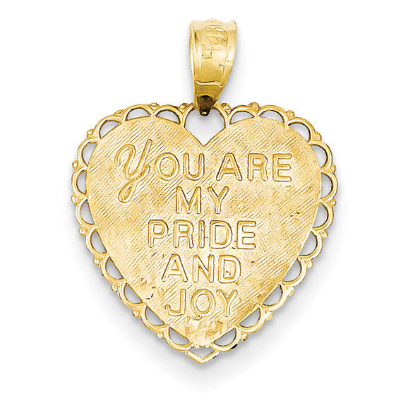 Reversible For My Daughter Heart Pendant 14k Gold M175