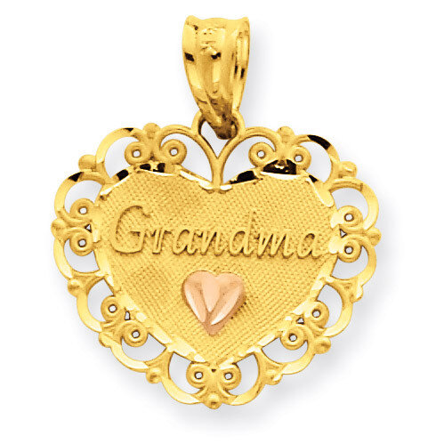 Grandma Heart Charm 14k Two-Tone Gold M1805