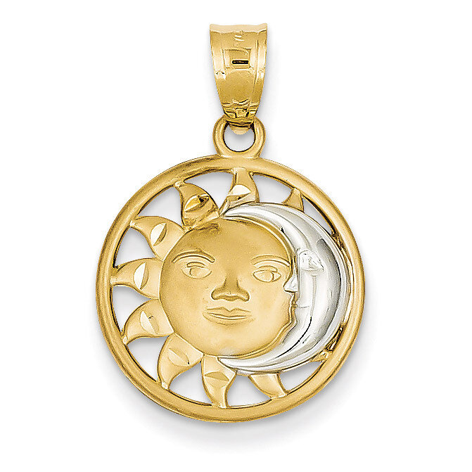 Sun & Moon Charm 14K Gold & Rhodium M2204
