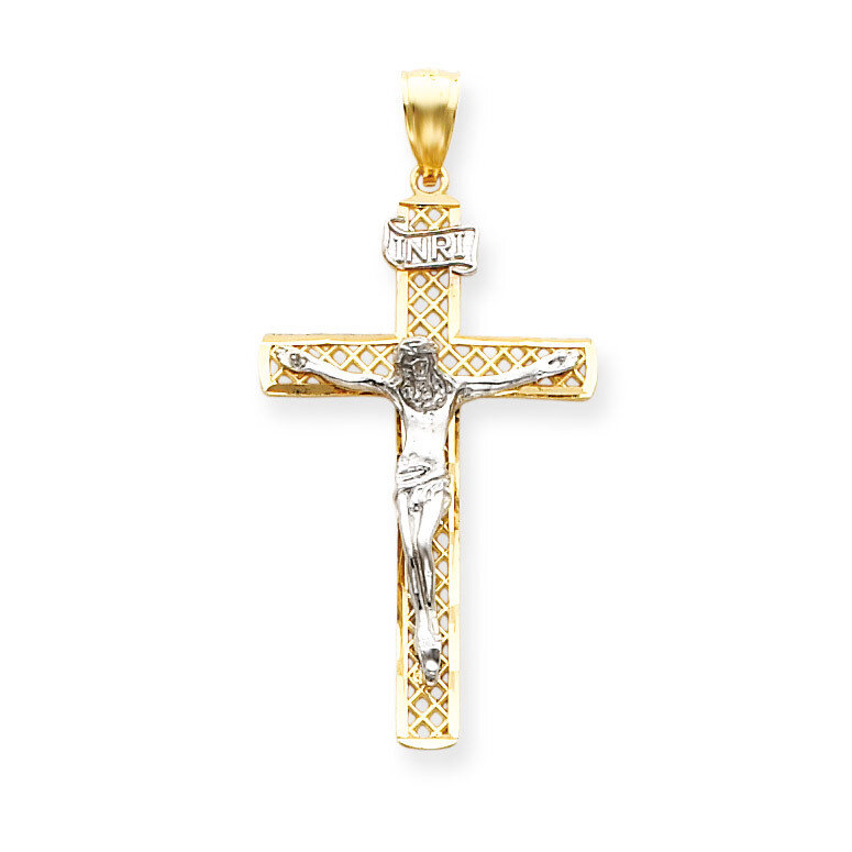 INRI Crucifix Pendant 14k Two-Tone Gold M2595
