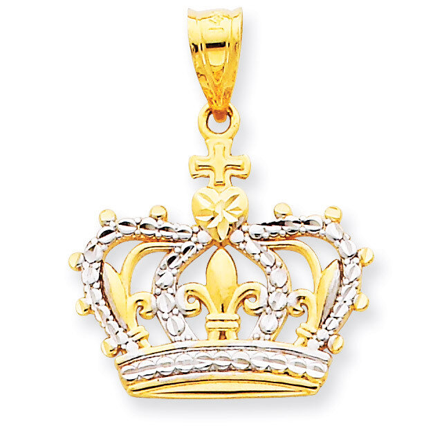 Crown Pendant 14k Gold Rhodium M2855