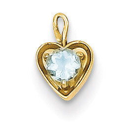 March Synthetic Birthstone Heart Charm 14k Gold M345, MPN: M345, 886774256863