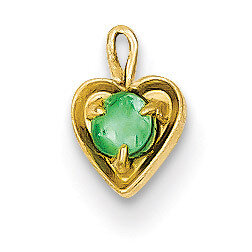 May Synthetic Birthstone Heart Charm 14k Gold M347