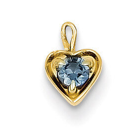 June Synthetic Birthstone Heart Charm 14k Gold M349