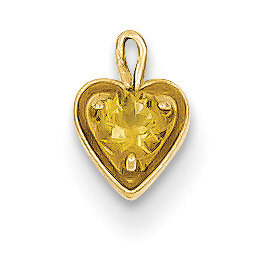 November Synthetic Birthstone Heart Charm 14k Gold M351