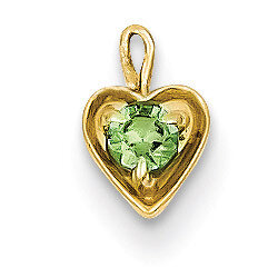August Synthetic Birthstone Heart Charm 14k Gold M353