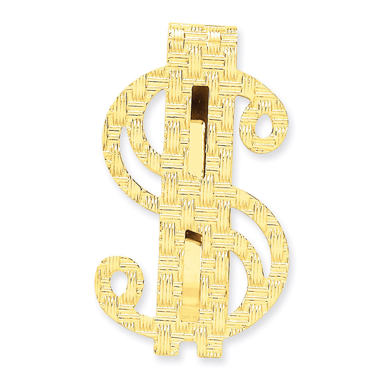 Dollar Sign Money Clip 14k Gold Polished MC194