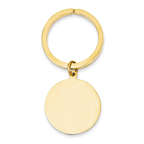 Round High Polished Disc Key Ring 14k Gold MC314