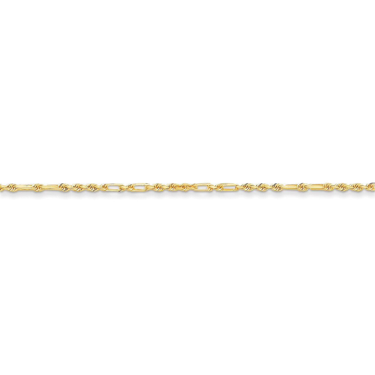 2.0mm Milano Rope Chain 16 Inch 14k Gold MIL030-16