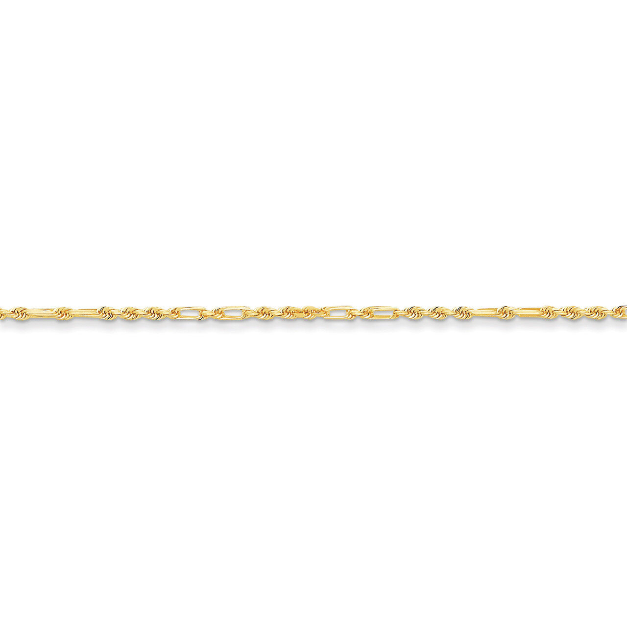 2.0mm Milano Rope Chain Anklet 9 Inch 14k Gold MIL030-9, MPN: MIL030-9, 886774102856