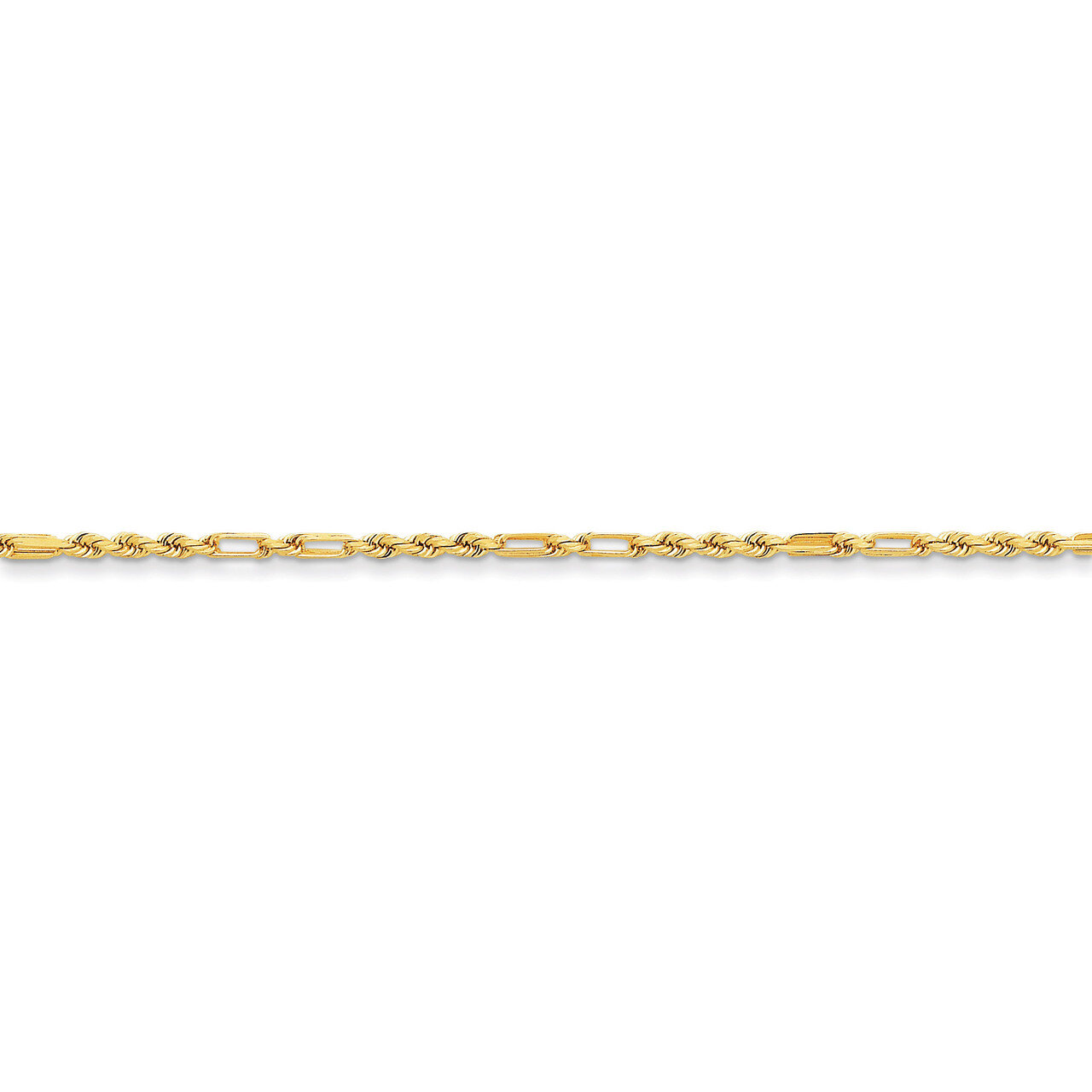 2.25mm Milano Rope Chain 16 Inch 14k Gold MIL035-16, MPN: MIL035-16, 886774102863