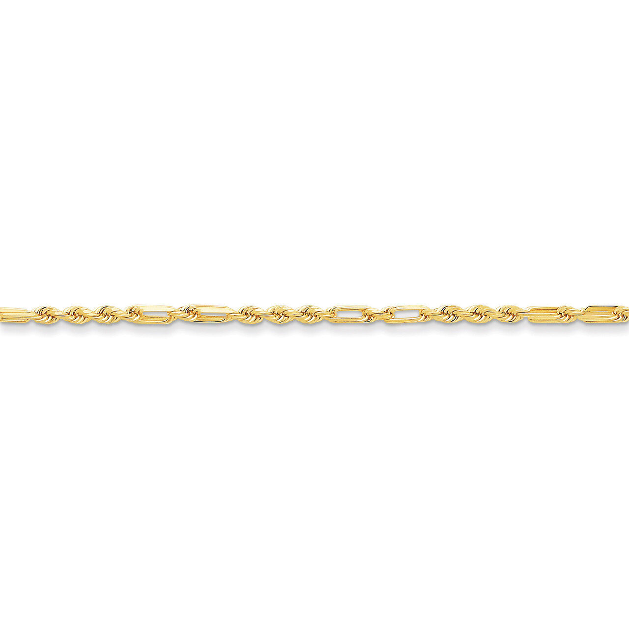 2.5mm Milano Rope Chain 16 Inch 14k Gold MIL045-16